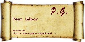 Peer Gábor névjegykártya